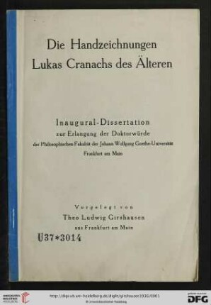 Die Handzeichnungen Lukas Cranachs des Älteren