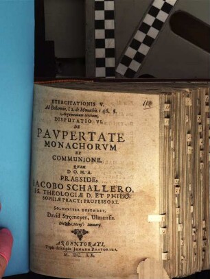Exercitationis V. ethicae ad Bellarminum l. 2. de Monachis c. 46. §. Argumentum tertium circa materiam de paupertate ... monachorum Disputatio VI.