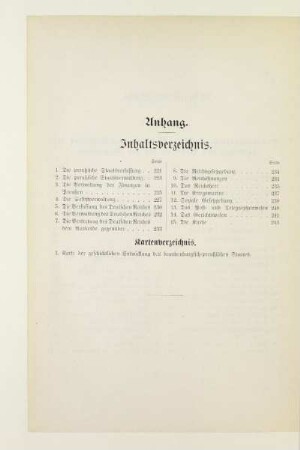Anhang. Inhaltsverzeichnis