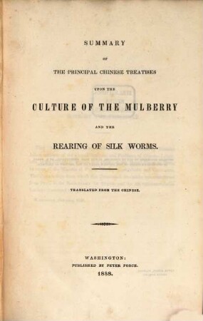 Summary of the principal chinese treatises upon the culture of the mulberry