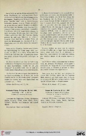 Vorstands-Sitzung, Freitag den 22. Juni 1900 / Séance du Comité du 22 juin 1900