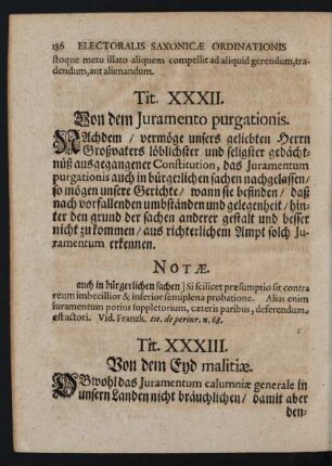 Tit. XXXIII. Von dem Eyd malitiae.