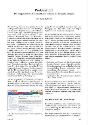 ProGr@mm : Die Propädeutische Grammatik des Instituts für Deutsche Sprache
