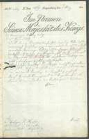 Brief von Maximilian von Lodron von Regenkreis / Generalcommissariat an David Heinrich Hoppe