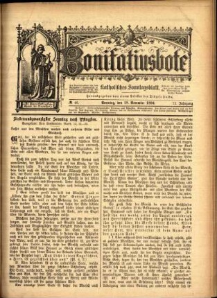 Ausgabe vom Sonntag, den 18. November 1894.