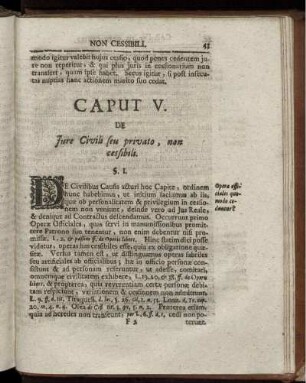 Caput V. De Iure Civili seu privato, non cessibili
