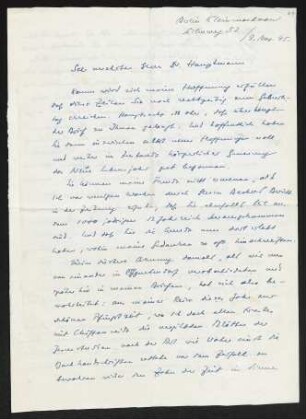 Brief von Rolf Ibscher an Gerhart Hauptmann