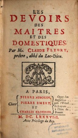 Les Devoirs des Maitres et des Domestiques
