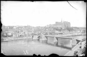 Meißen. Altstadt, Burgberg, Elbbrücke mit Elbe