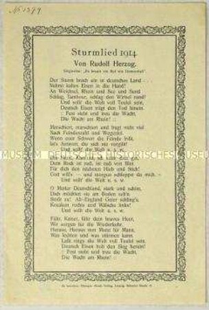 Patriotisches Lied zum Ersten Weltkrieg