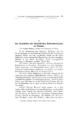 Zur Geschichte der Ratichischen Reformbewegung in Weimar