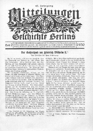 Der Geisterspuk um Friedrich Wilhelm II