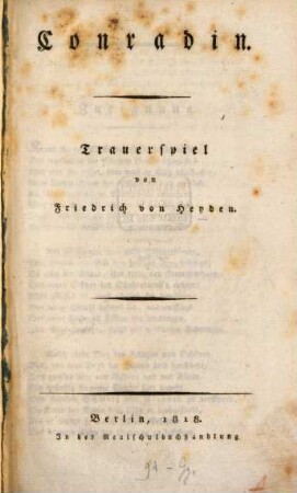 Conradin : Trauerspiel