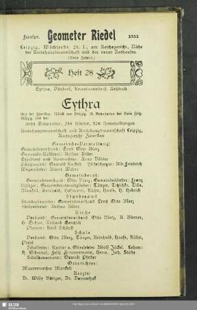 Heft 28. Eythra, Bösdorf, Knautnaundorf, Rehbach