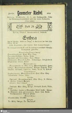 Heft 28. Eythra, Bösdorf, Knautnaundorf, Rehbach