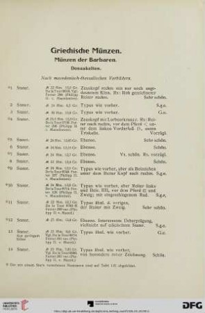 Griechische Münzen (Nr. 1-457)