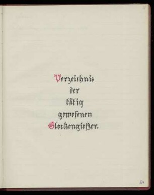 Verzeichnis der tätig gewesenen Glockengießer