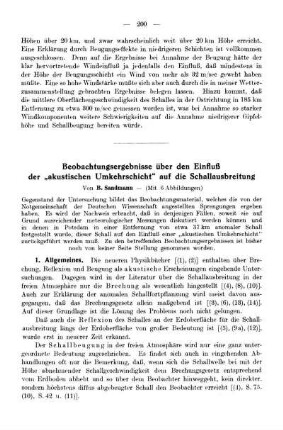 Beobachtungsergebnisse über den Einfluß der "akustischen Umkehrschicht" auf die Schallausbreitung
