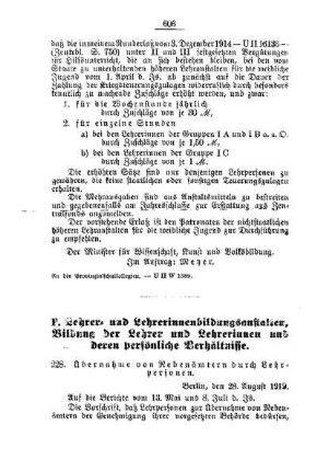 Übernahme von Nebenämtern durch Lehrpersonen : [F. Lehrer- und Lehrerinnenbildungsanstalten, Bildung der Lehrer und Lehrerinnen und deren persönliche Verhältnisse]