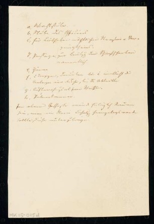 Wache Monatskonkurrenz November 1839: Raumplan