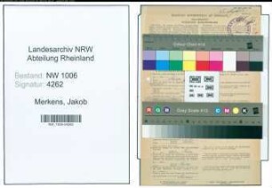 Entnazifizierung Jakob Merkens , geb. 25.11.1888 (Gaertner)