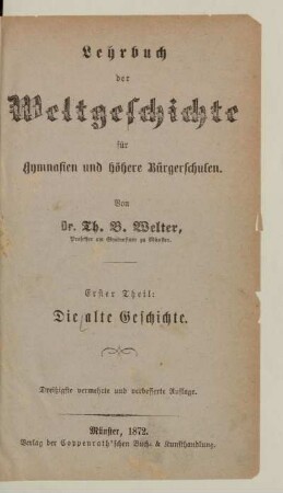 Theil 1: Die alte Geschichte