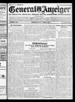 General-Anzeiger für Oberhausen, Sterkrade, Osterfeld und das nordwestliche Industriegebiet. 1921-1930