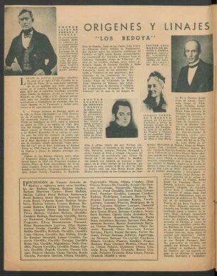 Orígenes y linajes argentinos : "Los Bedoya"