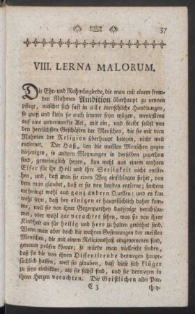 VIII. Lerna Malorum