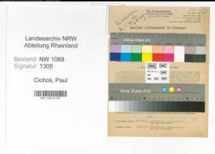 Entnazifizierung Paul Cichos , geb. 14.05.1902 (Polizist)
