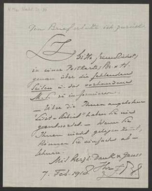 Brief an Philipp Jarnach : 07.02.1918