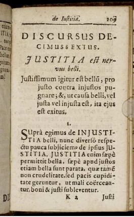 Discursus Decimus Sextus. Justitia est nervus belli.