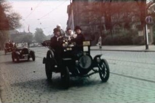 Oldtimer auf der Antonstraße, Nähe Neustädter Bahnhof zur Veteranenrallye in Dresden 1962
