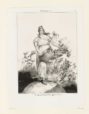 Je separerai l’ivraie du bou grain, aus: "La caricature: revue morale, judiciaire, littéraire, artistique, fashionable et scénique", Paris 1831