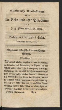 Sieben und vierzigstes Stück