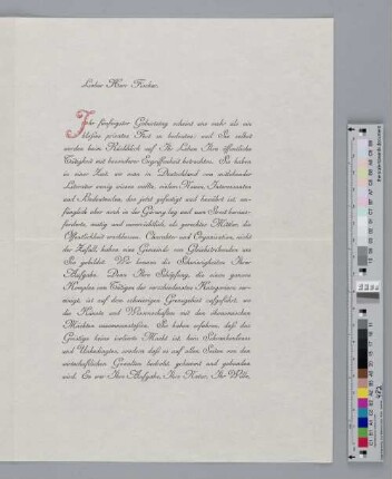 Brief an Samuel Fischer