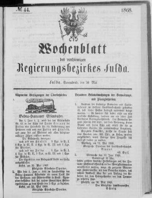 No. 44., Ausgabe vom 30. Mai 1868