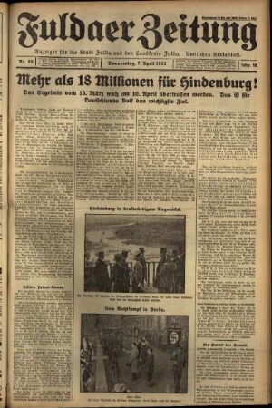 Erste Ausgabe vom Donnerstag, den 07. April 1932.