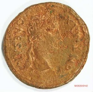 Römische Münze, Nominal As, Prägeherr Augustus, Prägeort Lyon, Original