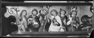 Kloster Lichtental Fürstenkapelle Linker Seitenaltar Predella heute Katharinenaltar (1496),(zerschnitten und auf die Seitenaltäre verteilt)