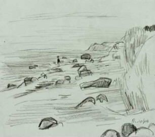 Ostsee. Strand mit großen Steinen