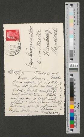 Postkarte an Werner von Melle