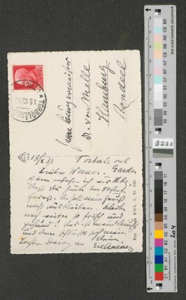 Postkarte an Werner von Melle