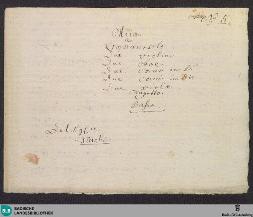 Il Trionfo di Clelia. Excerpts - Don Mus.Ms. 1903 : S, orch