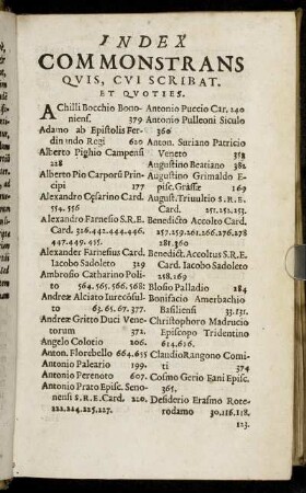 Index Commonstrans Quis, Cui Scribat Et Quoties.