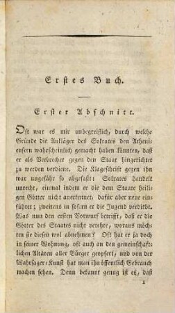 Sokrates als Mensch und Lehrer oder Denkwürdige Reden und Thaten des Sokrates