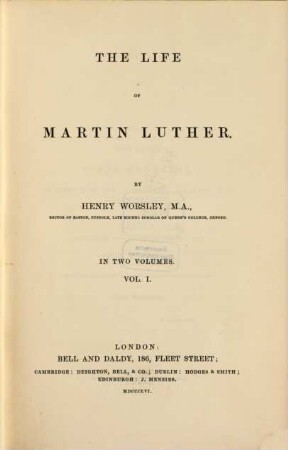 The life of Martin Luther : in 2 volumes. 1