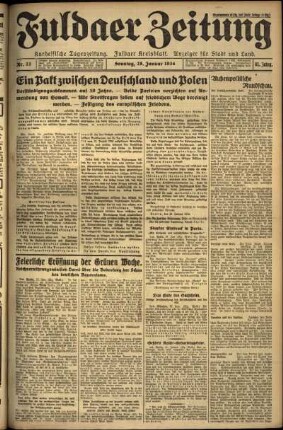 Erste Ausgabe vom Sonntag, den 28. Januar 1934.