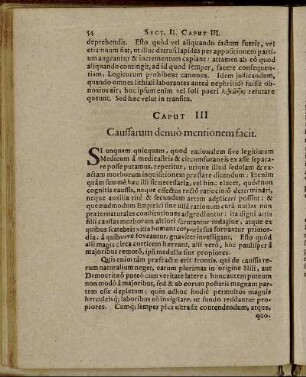 Caput III. Caussarum denuo mentionem facit.