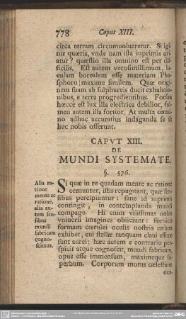 Caput XIII. De Mundi Systemate